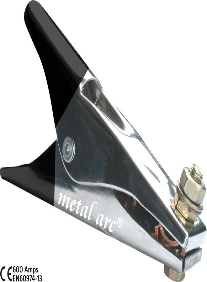 مشبك أرضي من الفولاذ المقاوم للصدأ شديد التحمل من METAL ARC ISI مع فكوك فولاذية مطلية بالنحاس وأغطية مقابض معزولة بالمطاط سلسلة ECM01 - ECH401i - 400 أمبير (عبوة من 5) - Image 4